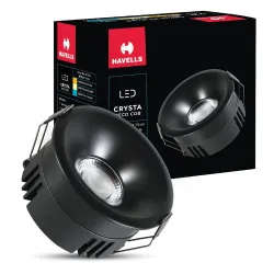 Havells Crysta Deco Cob 12W 6K Matt Black Led-Spotlights Cool Daylight (6500K)
