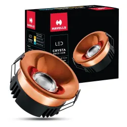 Havells Crysta Deco 18W COB LED Spotlight, Warm White, Rose Gold