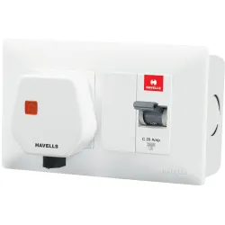 Havells DBOXx MCB Protected Socket PVC Plastic Base Model