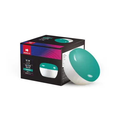 Image of Havells Dekor 15W LED Decorative Bulb With Unique Design To Conceal/Hide The Holder | B22| (Green)
