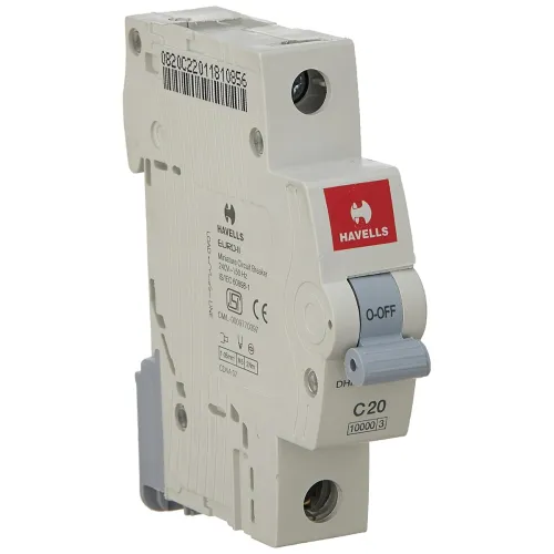 Image of Havells DHMGCSPF020 PVC Plastic 20A MCB SP C Curve (White)