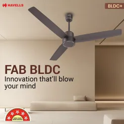 HAVELLS FAB|Remote Controlled|Low Noise|Upto 65% Energy Saving|Reverse Mode|30W with 3 Year Warranty BLDC Motor 1200 mm 