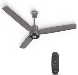 HAVELLS FAB ULED|LED Speed Indicator|Remote Controlled|Upto 65% Energy Saving with 3 Year Warranty BLDC Motor with Remote 1200 mm Ceiling Fan (5 Star | Stone Grey | Pack of 1)