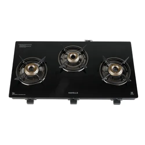 Image of Havells GEOSLIM Gas stove 3 Heavy Duty Forged Brass Burner