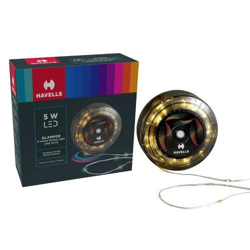 Image of Havells Glamper Rechargeable 8 M LED String|2-in-1 String Light