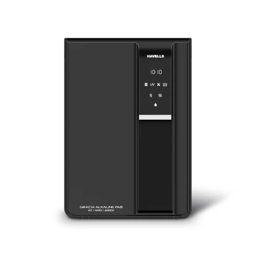Image of Havells Gracia FAB Alkaline Water Purifier (Black), RO+UV+Alkaline 9 Stage Purification 6.5L SS Tan