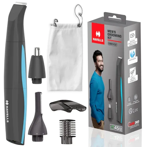Image of Havells GS6532 5-in-1 Grooming Kit (Rechargeable, with Pouch) 