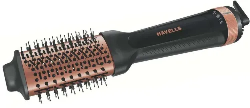 Image of HAVELLS HD4081 Professional Volumizer, KeraNourish Ceramic Coating Brush Hair Dryer (1200 W, Black)