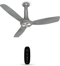 HAVELLS Inox UL BLDC with 2 Year Warranty 1200 mm Ceiling Fan (5 Star | Metallic Grey | Pack of 1)