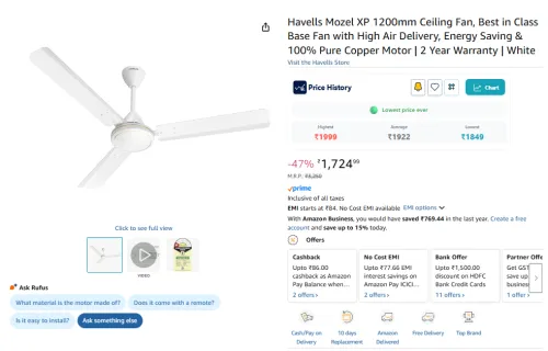 Image of Havells Mozel XP 1200mm Ceiling Fan