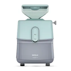 Havells Nutri Grind Atta Mill| 400W High Torque Induction Motor | 1400 RPM Slow Speed Grinding | Quality Coarse Stones | 2 Yr Manufacturer Warranty| Grey & Pista Green