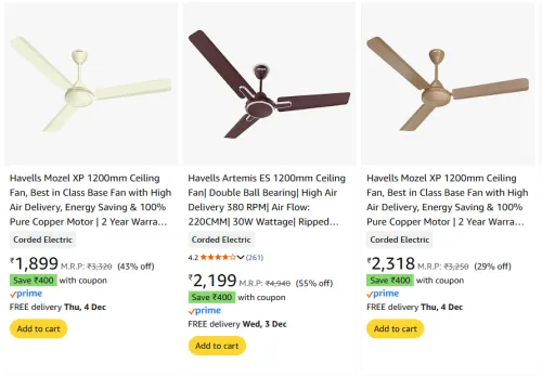 Image of Havells Premium Fans From ₹1499