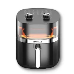 Havells Prolife Stellar Chef Air Fryer 5.5 Ltr|1500 Watts|See Through Window|Aerocrisp Tech: Rapid air circulation in every direction|Non Stick Silicon Coated Basket|2Yr Door Step Warranty b...