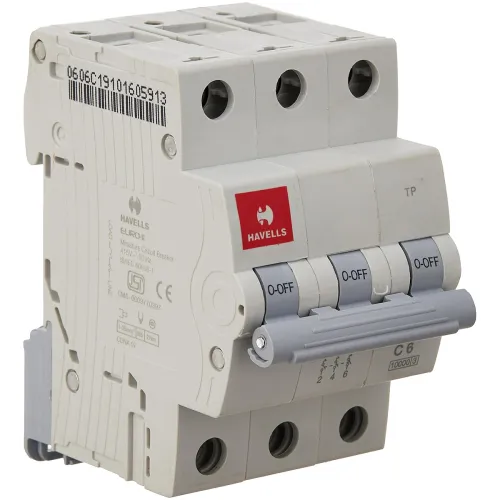 Image of Havells DHMGCTPF006 PVC Plastic 6A MCB TP C Curve (White)
