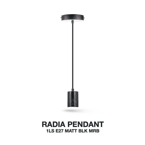 Image of Havells Radia Pendant 1LS E27MattBLK MRB