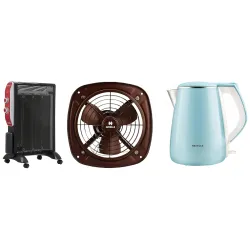 Havells Room Heater 1500W Pacifio Mica Electric Kettle+Exhaust Fan