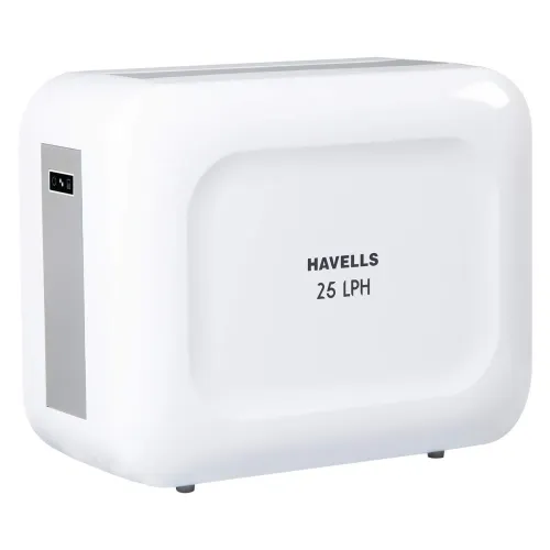 Image of Havells 25 LPH Water Purifier (White and Grey), Absolutely Safe RO+UV + pH Balance, Compact and Stylish Design, Floor & 