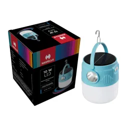 Havells Solar Lighthouse NXT 10W| 360° Light Distribution| 4000 mAh Lithium-Ion Rechargeable Battery| 2 Light Modes| Torch - Usage up to 7 Hours Multi-Function Canopy Light for Camping & Mar...