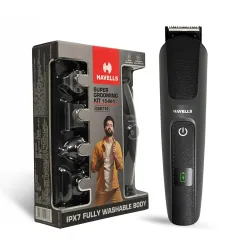 Havells Super Grooming Kit Gs8714,15 In 1,Ipx7 Fully Washable,Full Body Hair Trimmer Groomer For Men,120 Min Of Run Time