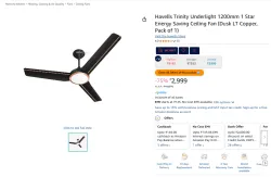 Havells Trinity 1200mm Energy-Saving Fan – Copper
