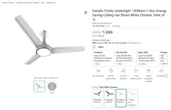 Havells Trinity Underlight 1200mm Ceiling Fan