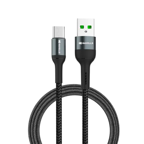 Image of Havells USB Star- Braided Type A to Type C Data Cable 65W, 6A (AHNREHB000)
