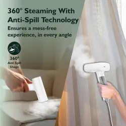 HAVELLS Vela Handheld Garment Steamer for Clothes | 1100 Watt | 360° Steaming | Anti-Spill Technology | 