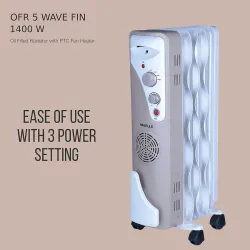 Havells 1400W OFR Room Heater with Fan (Beige)