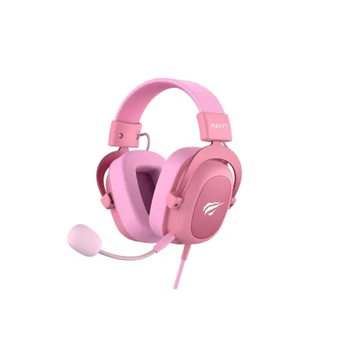 Image of havit HV-H2002d Pink Gaming Headset Headset with Microphone, Speaker 53mm, Plug 3, 5mm: Compatible with Xbox ONE and PS4