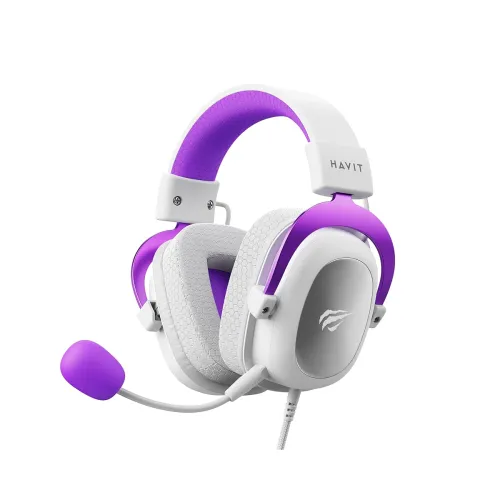 Image of havit HV-H2002d Purple Gaming Headset Headset with Microphone, Speaker 53mm, Plug 3, 5mm: Compatible with Xbox ONE and P