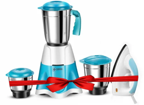 Image of Havok 750 W Mixer Grinder (1100 W Dry Iron Combo | 3 Jars | Blue )