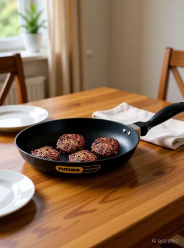 Image of Hawkins Futura 24cm Frying Pan, Black (NF24) Fry Pan 24 cm diameter 1.5 L capacity (Aluminium, Non-stick)