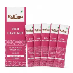 Caffiora Hazelnut Flavoured Instant Coffee Sachets | Liquid Coffee Concentrate | 5 x 20ml | Natural Hazelnut Aroma | Sugar Free | Hot & Cold