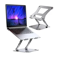 HB PLUS Aluminum Tabletop Laptop Stand Ergonomic Foldable Portable Laptop Stand Holder Compatible for MacBook, HP, Dell, Lenovo & All Other Notebook