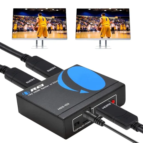 Image of OREI 4K 1 in 2 Out HDMI Splitter Duplicate/Mirror Only UltraHD 4K @ 30 Hz 1x2 Will NOT Bypass HDCP HDMI Supports 3D Full