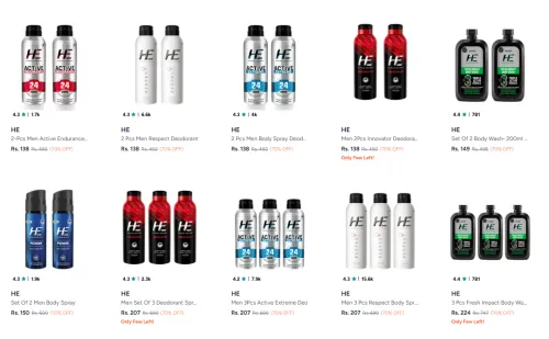 Image of He Body Deodorant upto 70% discount 
