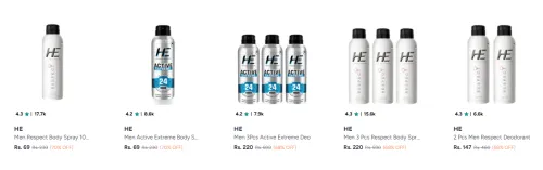 Image of HE Deodorants Starting @ ₹69