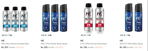Image of HE Men Log-Lasting Perfume Body Spray up to 70% Discount 