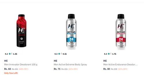 Image of HE Men Perfumed 100 g At Starting @ ₹68