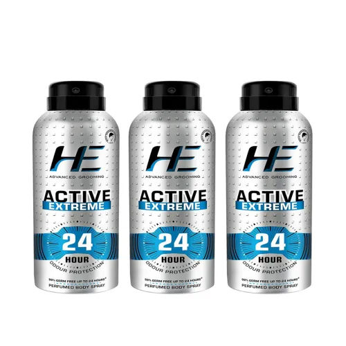 Image of HE Men Set of 3 Active Extreme Body Spray Deodorant - 100g each