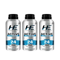  HE Men Set of 3 Active Extreme Body Spray Deodorant - 100g each