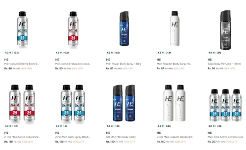 Image of He Men's Body spray upto 70% discount 
