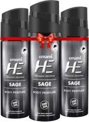 HE Sage Deodorant Spray For Men (360 ml, Pack of 3)