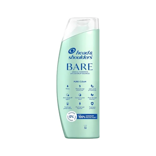 Image of Head & Shoulders BARE Anti-Dandruff Shampoo, Pure clean, Sulfate-Free, Silicone-Free, Dye-Free, Gentle shampoo, 400ml