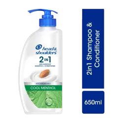HEAD & SHOULDERS Cool Menthol 2-in-1 Anti-Dandruff Shampoo + Conditioner for All-Hair Types (650 ml)
