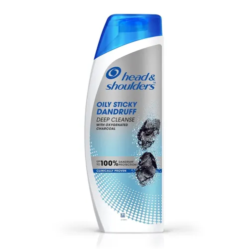 Image of Head & Shoulders Deep Cleanse Anti Dandruff Shampoo with Oxygenated Charcoal, Fights Oily & Sticky Dandruff, Upto 100% D