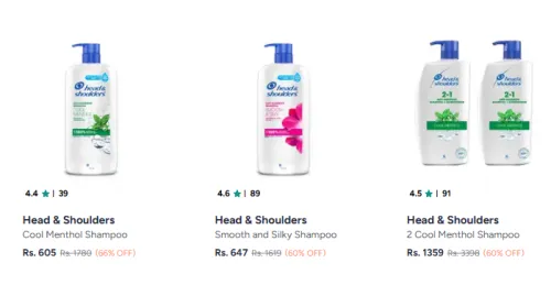 Image of Head & Shoulders Shampoo Minimum 60% Discount