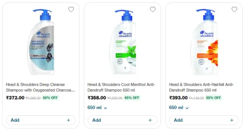 Image of Head & Shoulders @ Up to 65% Discount