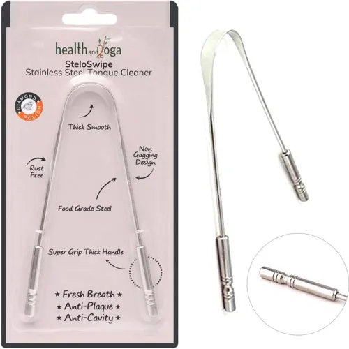 Image of Health And Yoga Steel Tongue Cleaner