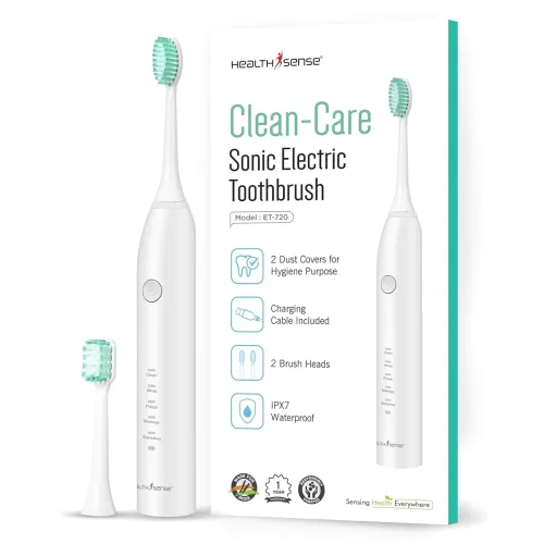 Image of HealthSense ET 720 Sonic Electric Toothbrush – White, Rechargeable